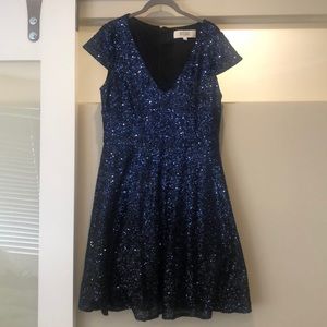 Badgley Mischka Ombré Sequin Cocktail Dress